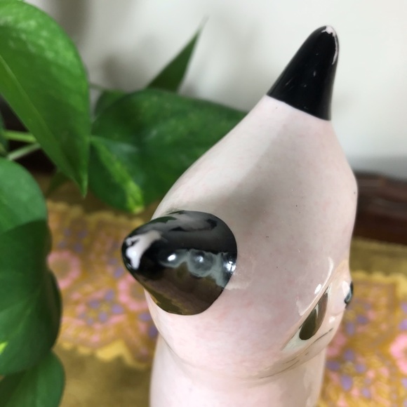 SOLD N.S. Gustin Pink & Black Hand Painted Cat - Picture 6 of 10